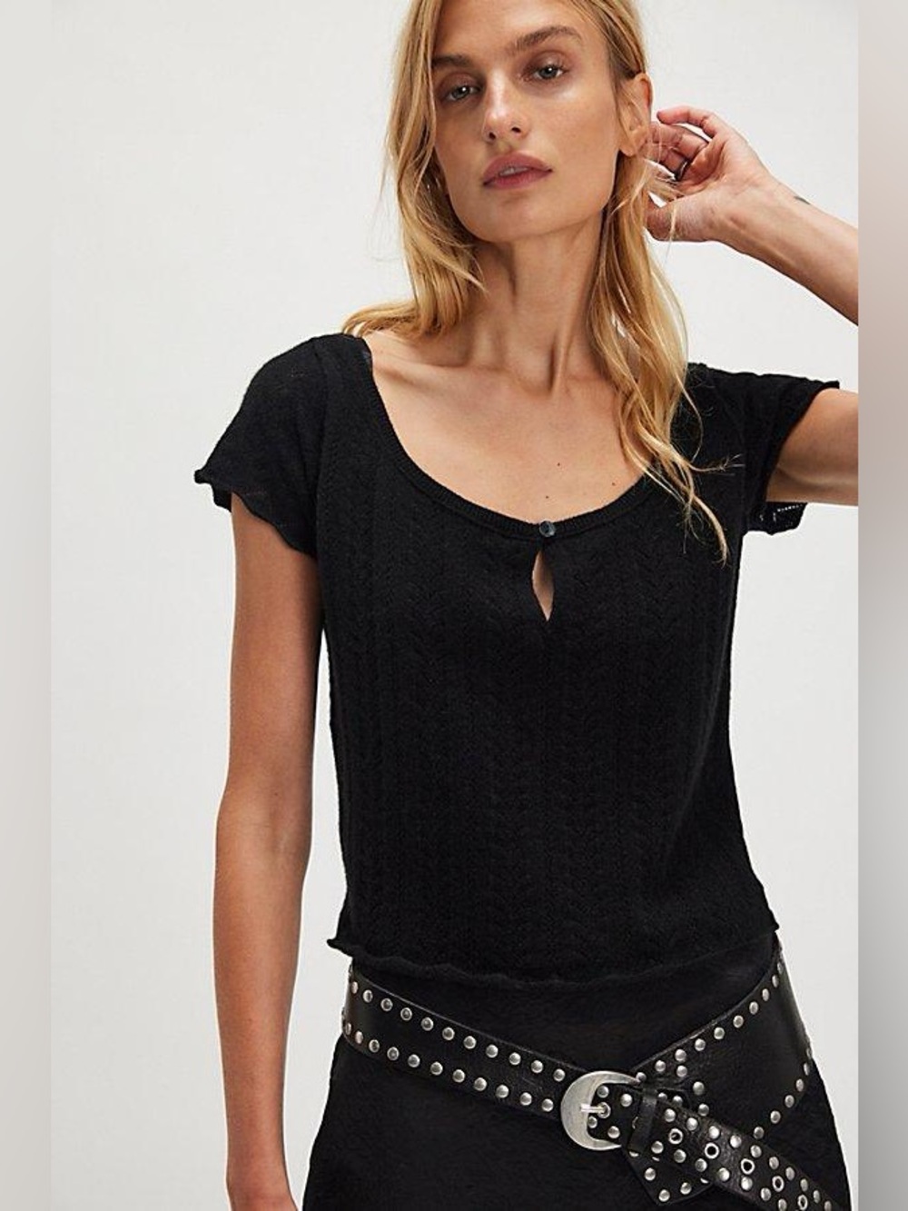 Free People Hera Cashmere Pointelle Sweater